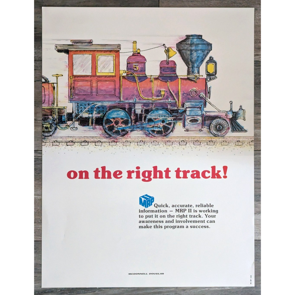 Vintage MRP II McDonnell Douglas On The Right Track! Poster Advertising